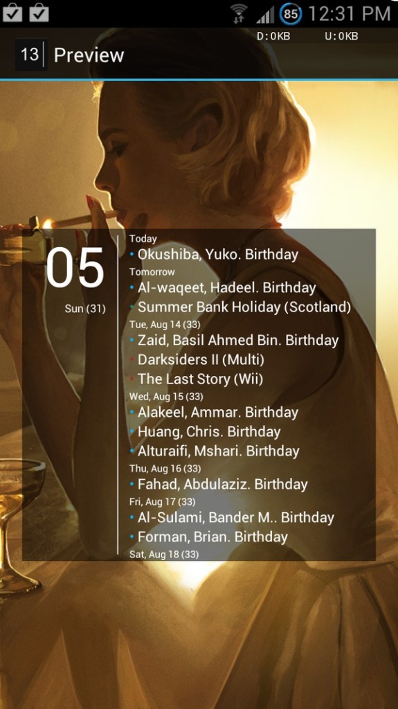 best android calendar widget
